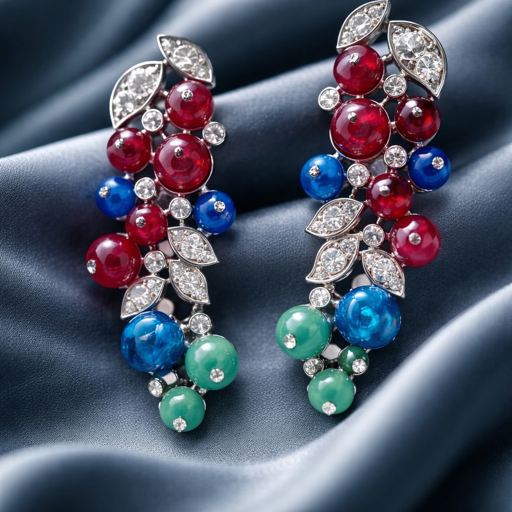 Elegant Multicolor Gemstone Earrings
